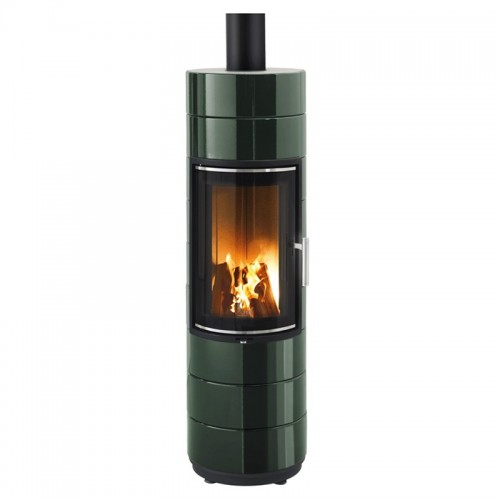 Peppa TEC  litinová  kamna zelený lesklý smalt Krbová kamna